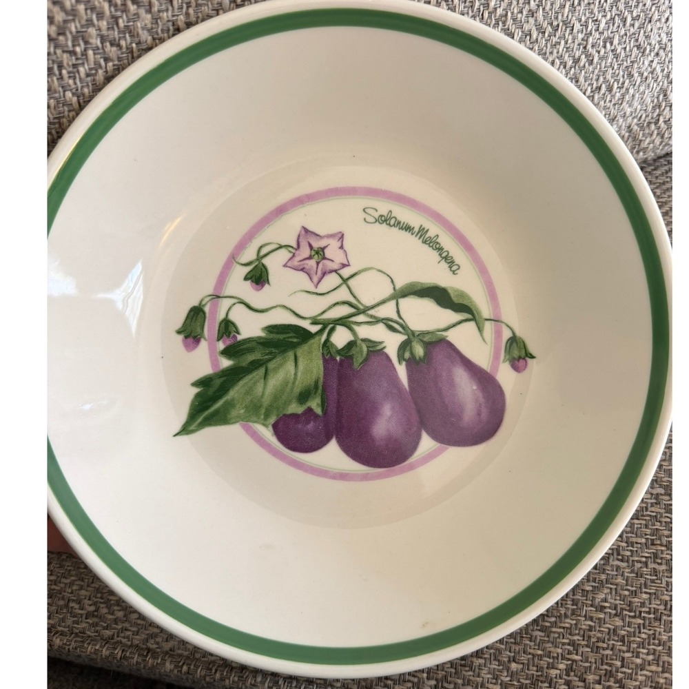 HIMARK New! 8.4" Pasta Bowl Made In Italy Eggplant(Solanum Melongena) - Picture 2 of 4